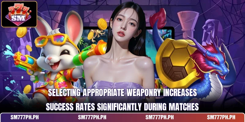 Selecting appropriate weaponry increases success rates significantly during matches